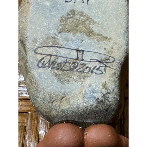 Whimsical Clay & Stone "Bad Hair Day" Bird Figurine - Picture 6 of 8